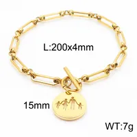 Simple Style Cartoon Character Letter Heart Shape Titanium Steel 18K Gold Plated Bangle In Bulk sku image 6