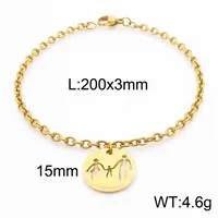 Simple Style Cartoon Character Letter Heart Shape Titanium Steel 18K Gold Plated Bangle In Bulk sku image 4