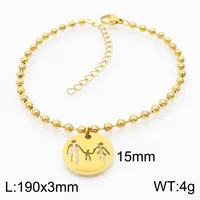 Simple Style Cartoon Character Letter Heart Shape Titanium Steel 18K Gold Plated Bangle In Bulk sku image 5