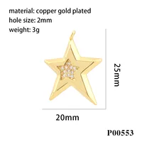 1 Piece Ig Style Pentagram Sun Heart Shape Copper Inlay Pendant Jewelry Accessories main image 10