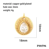 1 Piece Ig Style Pentagram Sun Heart Shape Copper Inlay Pendant Jewelry Accessories main image 9