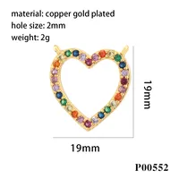 1 Piece Ig Style Pentagram Sun Heart Shape Copper Inlay Pendant Jewelry Accessories main image 8