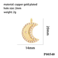 1 Piece Ig Style Pentagram Sun Heart Shape Copper Inlay Pendant Jewelry Accessories sku image 1