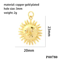 1 Piece Ig Style Pentagram Sun Heart Shape Copper Inlay Pendant Jewelry Accessories main image 4