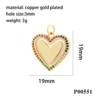 1 Piece Ig Style Pentagram Sun Heart Shape Copper Inlay Pendant Jewelry Accessories main image 7