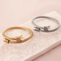 Simple Style Crown Titanium Steel Bangle main image 3