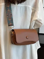 Women's Small Pu Leather Solid Color Vintage Style Square Magnetic Buckle Crossbody Bag main image 2