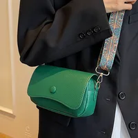 Women's Small Pu Leather Solid Color Vintage Style Square Magnetic Buckle Crossbody Bag sku image 5