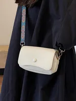 Women's Small Pu Leather Solid Color Vintage Style Square Magnetic Buckle Crossbody Bag main image 3