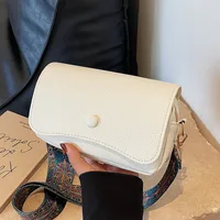 Women's Small Pu Leather Solid Color Vintage Style Square Magnetic Buckle Crossbody Bag sku image 6