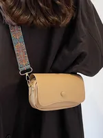 Women's Small Pu Leather Solid Color Vintage Style Square Magnetic Buckle Crossbody Bag main image 5