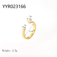 Wholesale Jewelry IG Style Retro Geometric 304 Stainless Steel Natural Stone Rhinestones Zircon 18K Gold Plated Polishing Plating Inlay Rings sku image 3