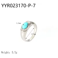 Wholesale Jewelry IG Style Retro Geometric 304 Stainless Steel Natural Stone Rhinestones Zircon 18K Gold Plated Polishing Plating Inlay Rings sku image 19