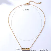 201 Stainless Steel 18K Gold Plated Simple Style Geometric Zircon main image 6