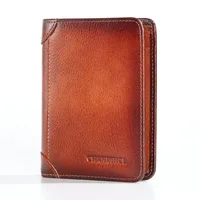 Men's Solid Color Leather Zipper Small Wallets main image 2
