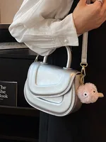 Women's Small Pu Leather Solid Color Cute Square Zipper Handbag main image 5