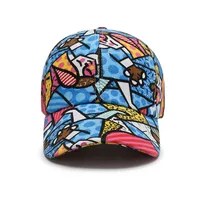 Unisex Basic Flower Printing Flat Eaves Baseball Cap main image 5