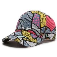 Unisex Basic Flower Printing Flat Eaves Baseball Cap sku image 3