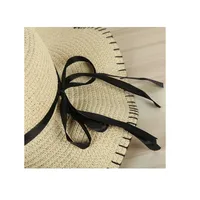 Women's Simple Style Solid Color Ruffles Straw Hat main image 3