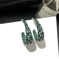 Korean New Loop Earrings Full Diamond Fashion Super Flash Silver Needle Earrings Wholesale Nihaowholesale sku image 7