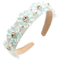 Women's Elegant Flower Cloth Plating Inlay Glass Drill Hair Band sku image 5