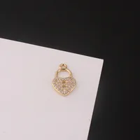1 Piece Simple Style Star Key Lock Copper Inlay Pendant Jewelry Accessories sku image 3