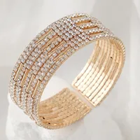 Elegant Shiny Geometric Artificial Pearls Rhinestones Metal Wholesale Bangle main image 7