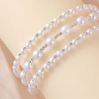 Elegant Shiny Geometric Artificial Pearls Rhinestones Metal Wholesale Bangle main image 5