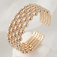 Elegant Shiny Geometric Artificial Pearls Rhinestones Metal Wholesale Bangle main image 6