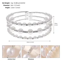Elegant Shiny Geometric Artificial Pearls Rhinestones Metal Wholesale Bangle sku image 3