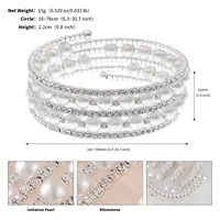 Elegant Shiny Geometric Artificial Pearls Rhinestones Metal Wholesale Bangle sku image 2
