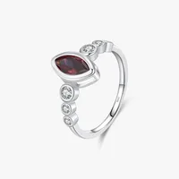 Elegant Simple Style Horse Eye Sterling Silver Plating Inlay Zircon Rhodium Plated Rings main image 2