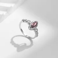 Elegant Simple Style Horse Eye Sterling Silver Plating Inlay Zircon Rhodium Plated Rings main image 4