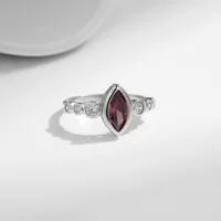 Elegant Simple Style Horse Eye Sterling Silver Plating Inlay Zircon Rhodium Plated Rings main image 3