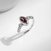 Elegant Simple Style Horse Eye Sterling Silver Plating Inlay Zircon Rhodium Plated Rings main image 5