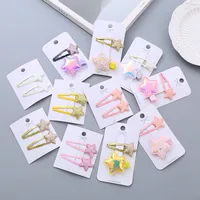 Girl's Simple Style Star Solid Color Alloy Stoving Varnish Hair Clip main image 1