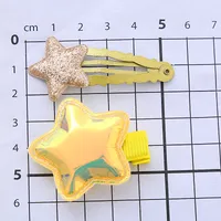 Girl's Simple Style Star Solid Color Alloy Stoving Varnish Hair Clip main image 5