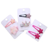 Girl's Simple Style Star Solid Color Alloy Stoving Varnish Hair Clip main image 2