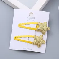Girl's Simple Style Star Solid Color Alloy Stoving Varnish Hair Clip sku image 2