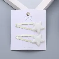 Girl's Simple Style Star Solid Color Alloy Stoving Varnish Hair Clip sku image 11