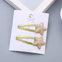 Girl's Simple Style Star Solid Color Alloy Stoving Varnish Hair Clip sku image 3