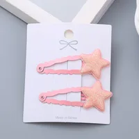 Girl's Simple Style Star Solid Color Alloy Stoving Varnish Hair Clip sku image 4