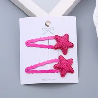 Girl's Simple Style Star Solid Color Alloy Stoving Varnish Hair Clip sku image 12