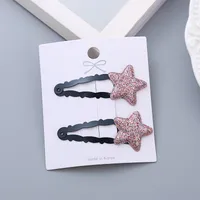 Girl's Simple Style Star Solid Color Alloy Stoving Varnish Hair Clip sku image 13