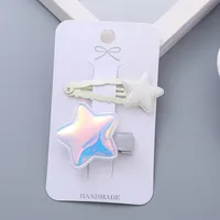 Girl's Simple Style Star Solid Color Alloy Stoving Varnish Hair Clip sku image 6