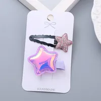 Girl's Simple Style Star Solid Color Alloy Stoving Varnish Hair Clip sku image 14