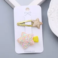 Girl's Simple Style Star Solid Color Alloy Stoving Varnish Hair Clip sku image 7