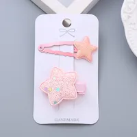 Girl's Simple Style Star Solid Color Alloy Stoving Varnish Hair Clip sku image 9