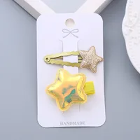 Girl's Simple Style Star Solid Color Alloy Stoving Varnish Hair Clip sku image 10
