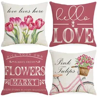 Simple Style Classic Style Commute Color Block Linen Pillow Cases main image 4